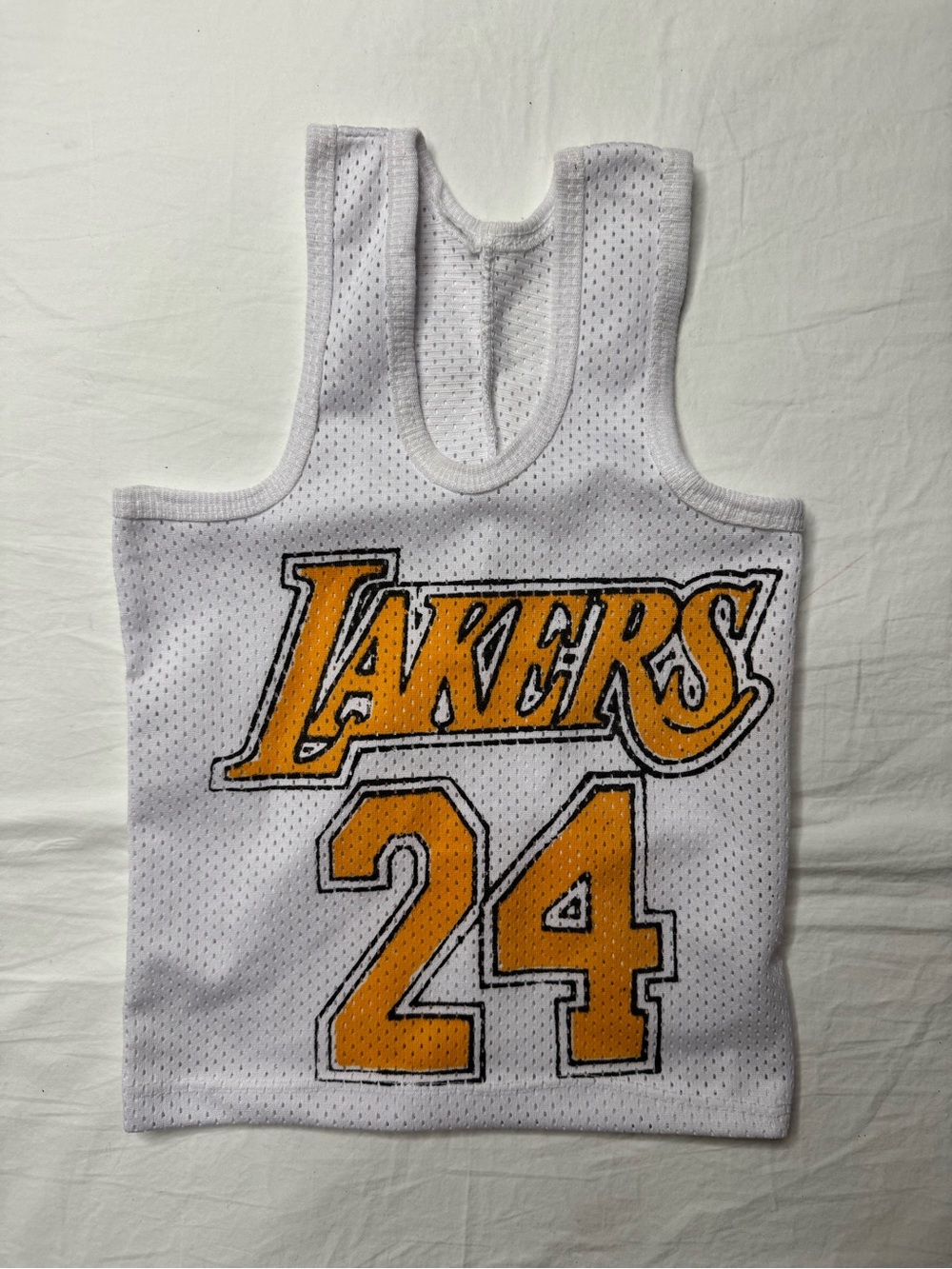 Lakers #24 White Mesh Tank Top